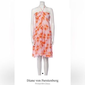 Diane von Furstenberg Halter Strapless Printed Dress